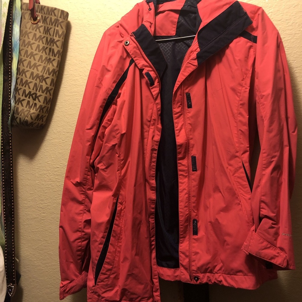 A Columbia rain jacket.
